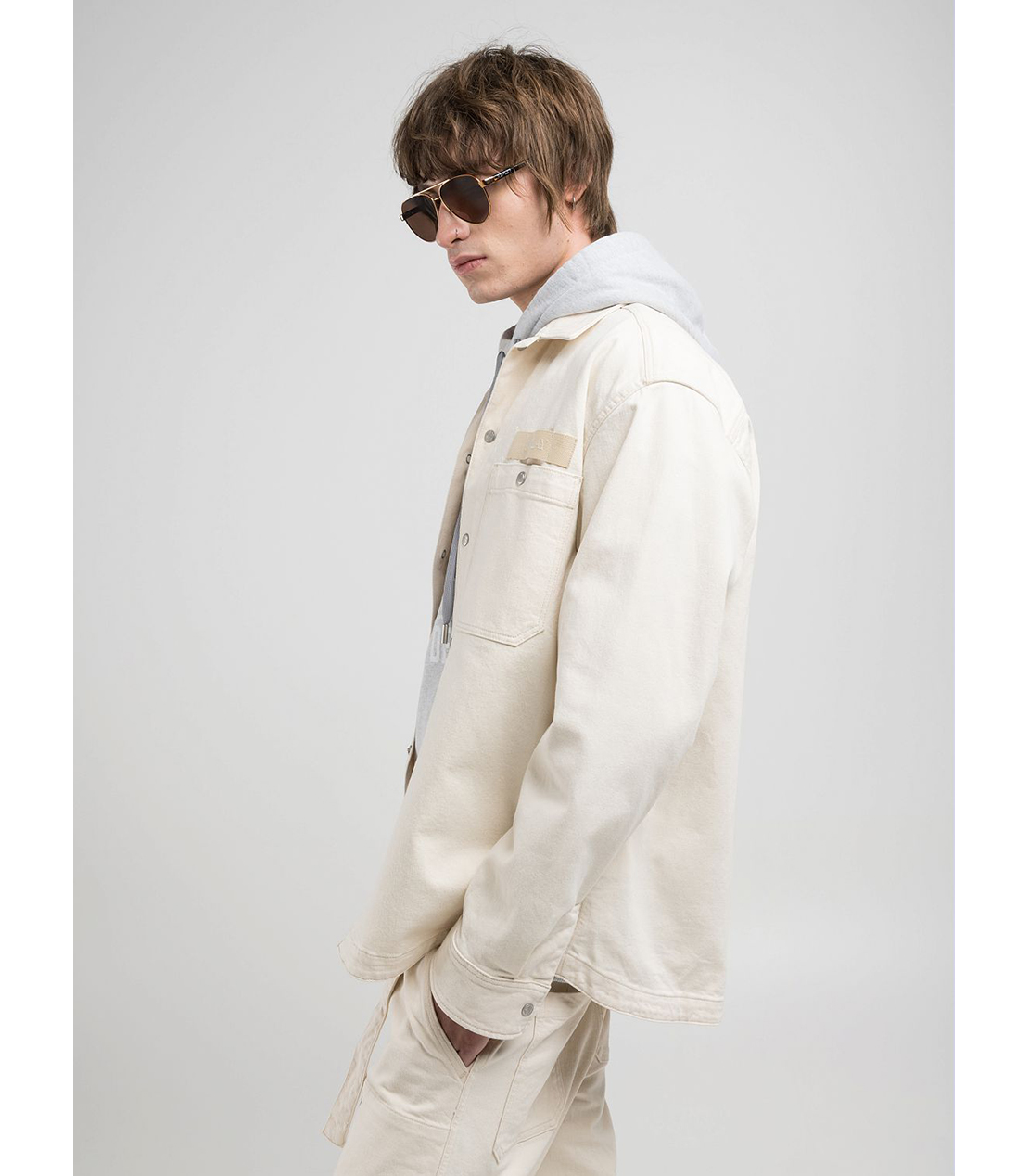 リラックスフィット ECRUデニムシャツ 詳細画像 アイボリー 2